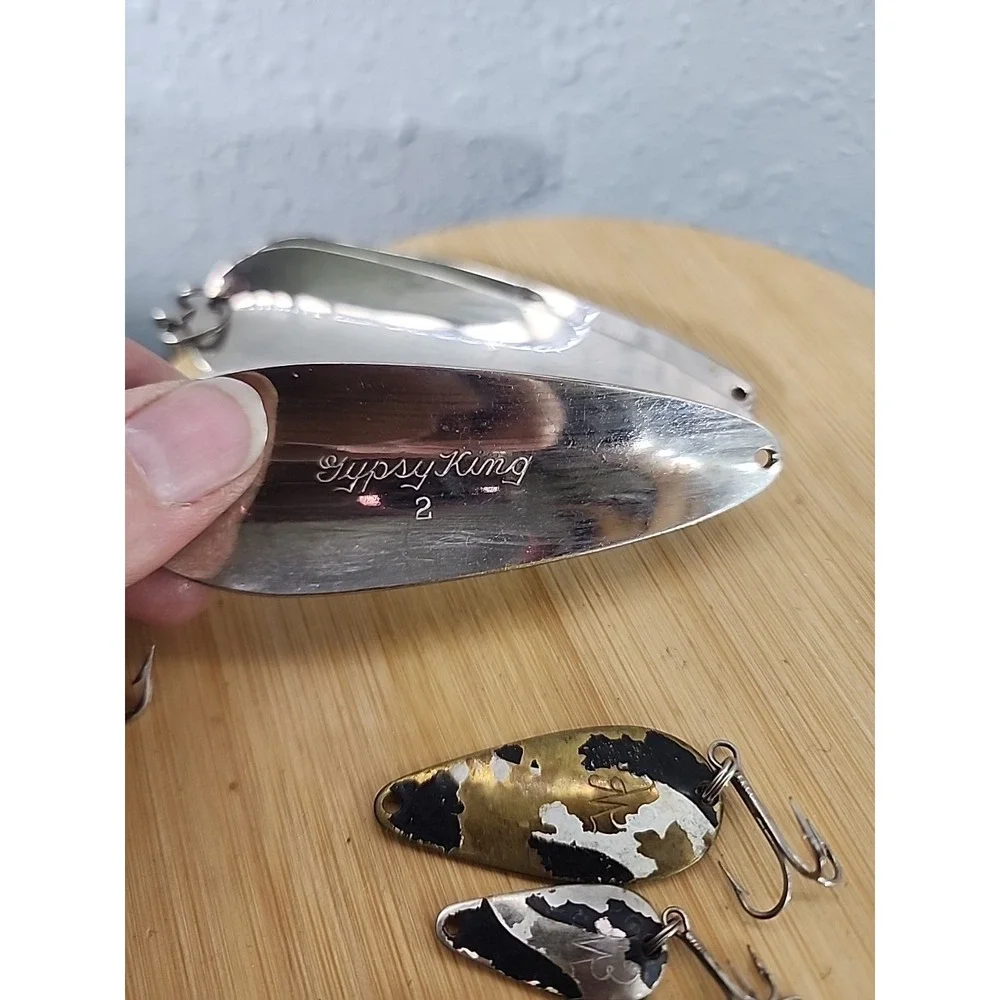 Set Of 6 Vintage Weller Gypsy King‎ Fishing Spoons Lures Black White